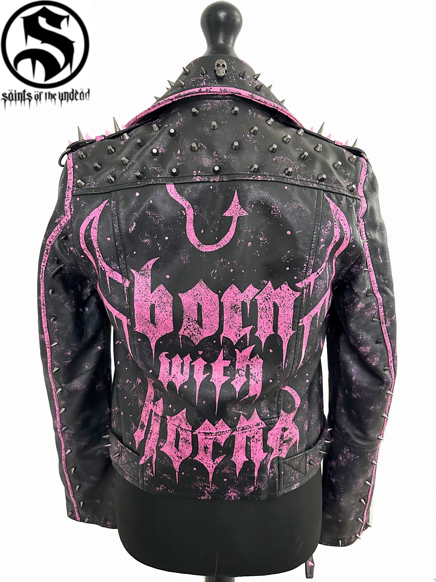 Ladies MGK Born with Horns Leather Jacket