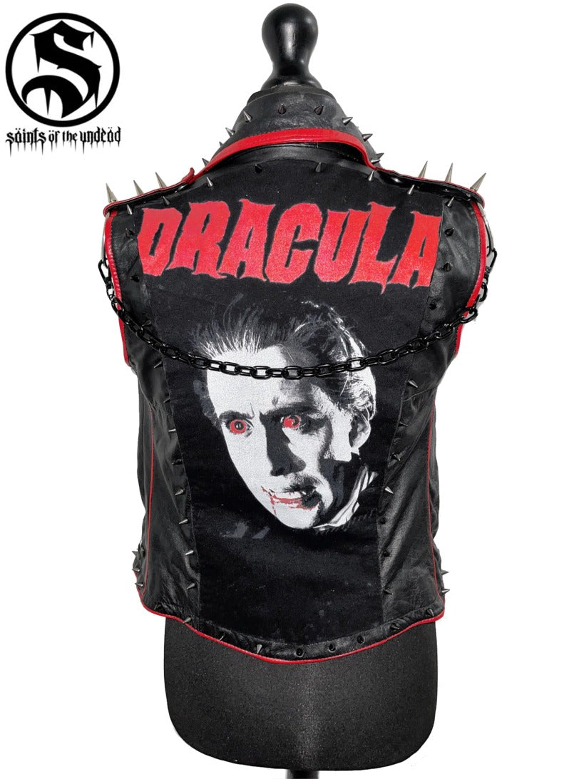Ladies Dracula Real Sleeveless Leather Jacket