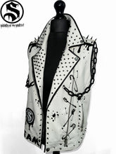 Load image into Gallery viewer, SCREAM GHOSTFACE WHITE SLEEVELESS LEATHER JACKET
