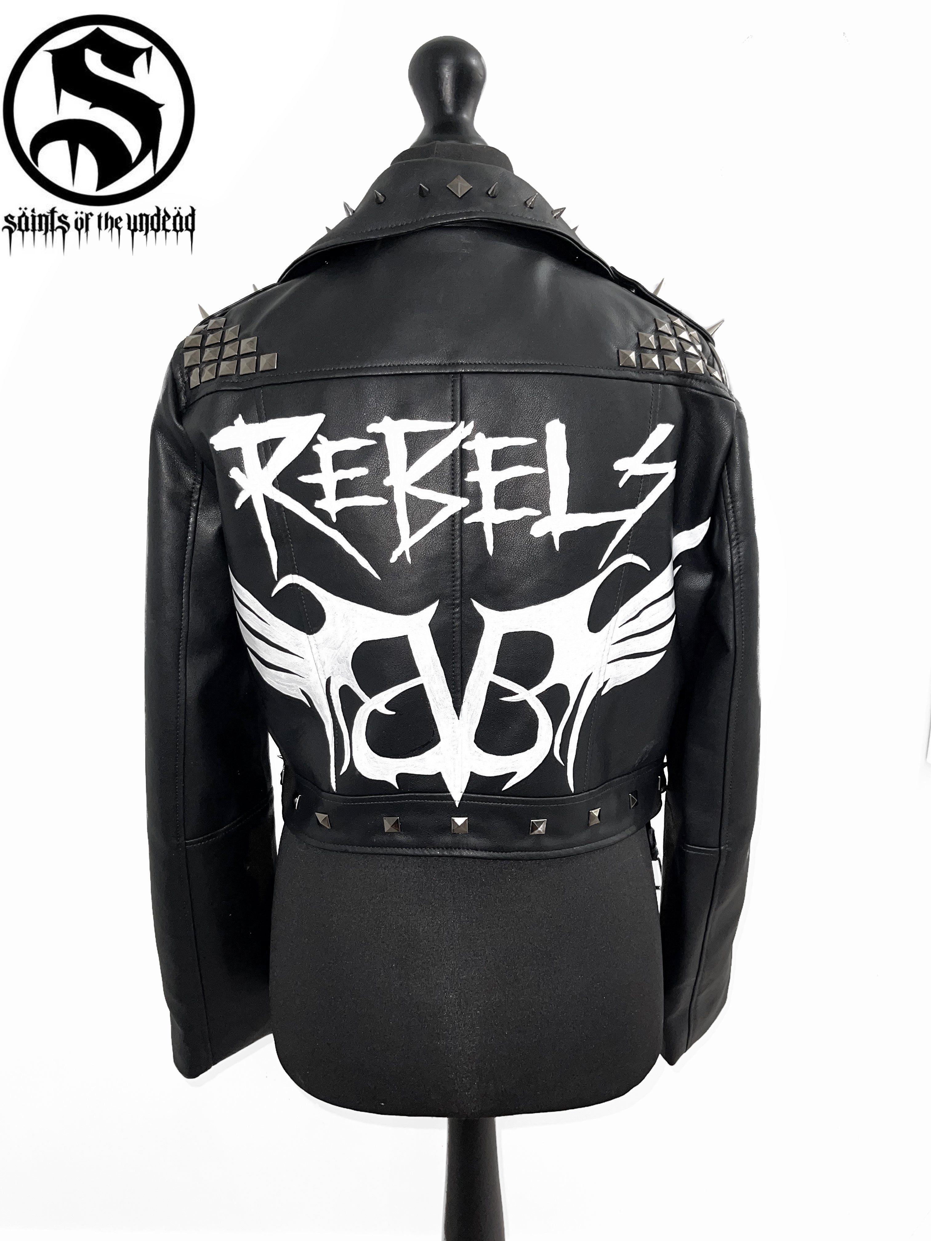 Ladies Black Veil Brides REBELS Leather Jacket Saints of the Undead Clothing