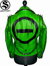 Load image into Gallery viewer, LADIES TYPE O NEGATIVE GREEN LEATHER JACKET
