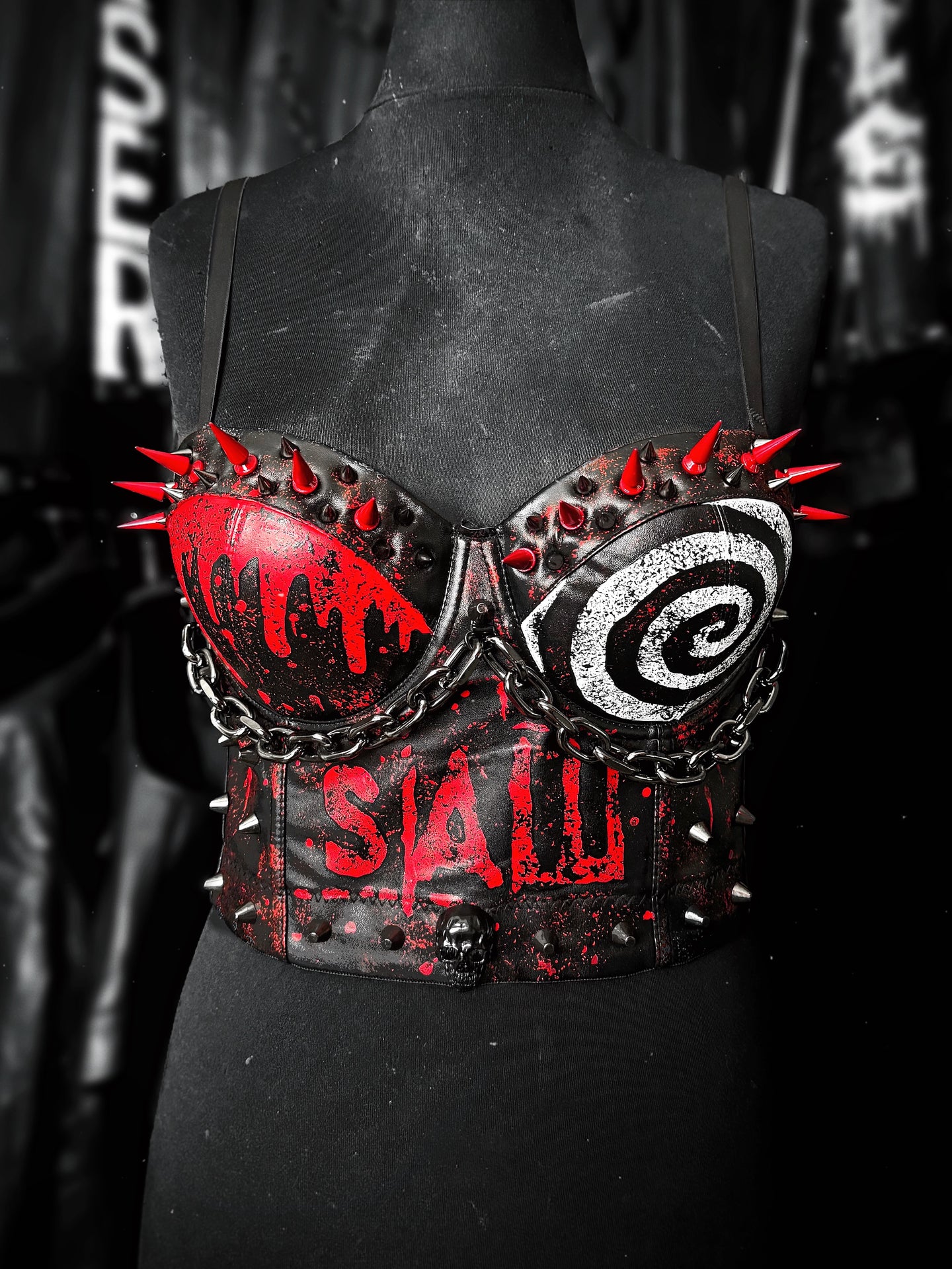 SAW SPIKED BUSTIER