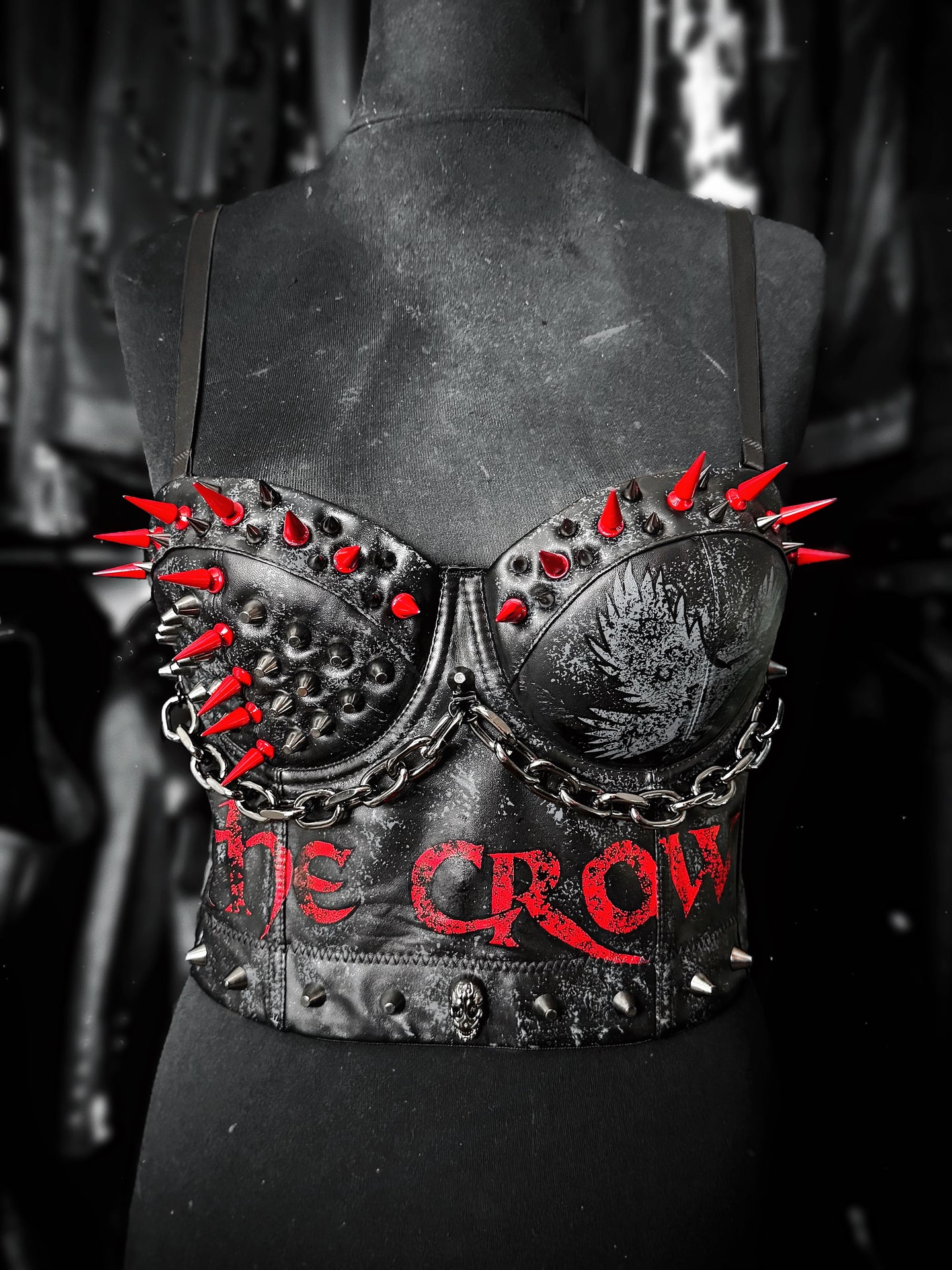 THE CROW SPIKED BUSTIER