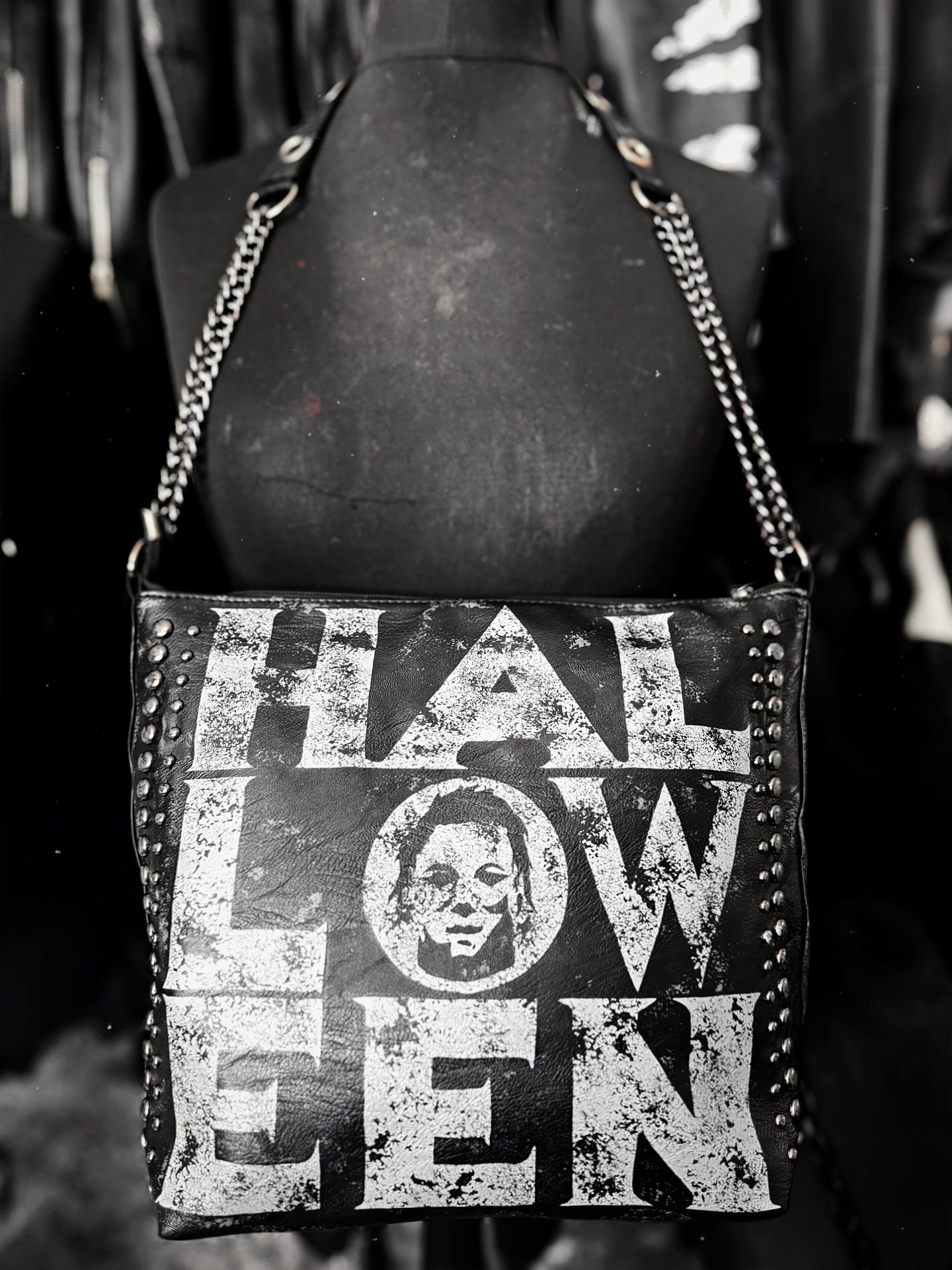 HALLOWEEN STUDDED SHOULDER BAG