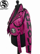 Load image into Gallery viewer, LADIES BARBIE GHOUL PINK FAUX LEATHER JACKET

