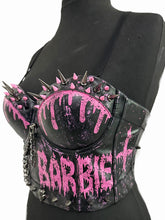 Load image into Gallery viewer, BLACK BARBIE GHOUL SPIKED BUSTIER
