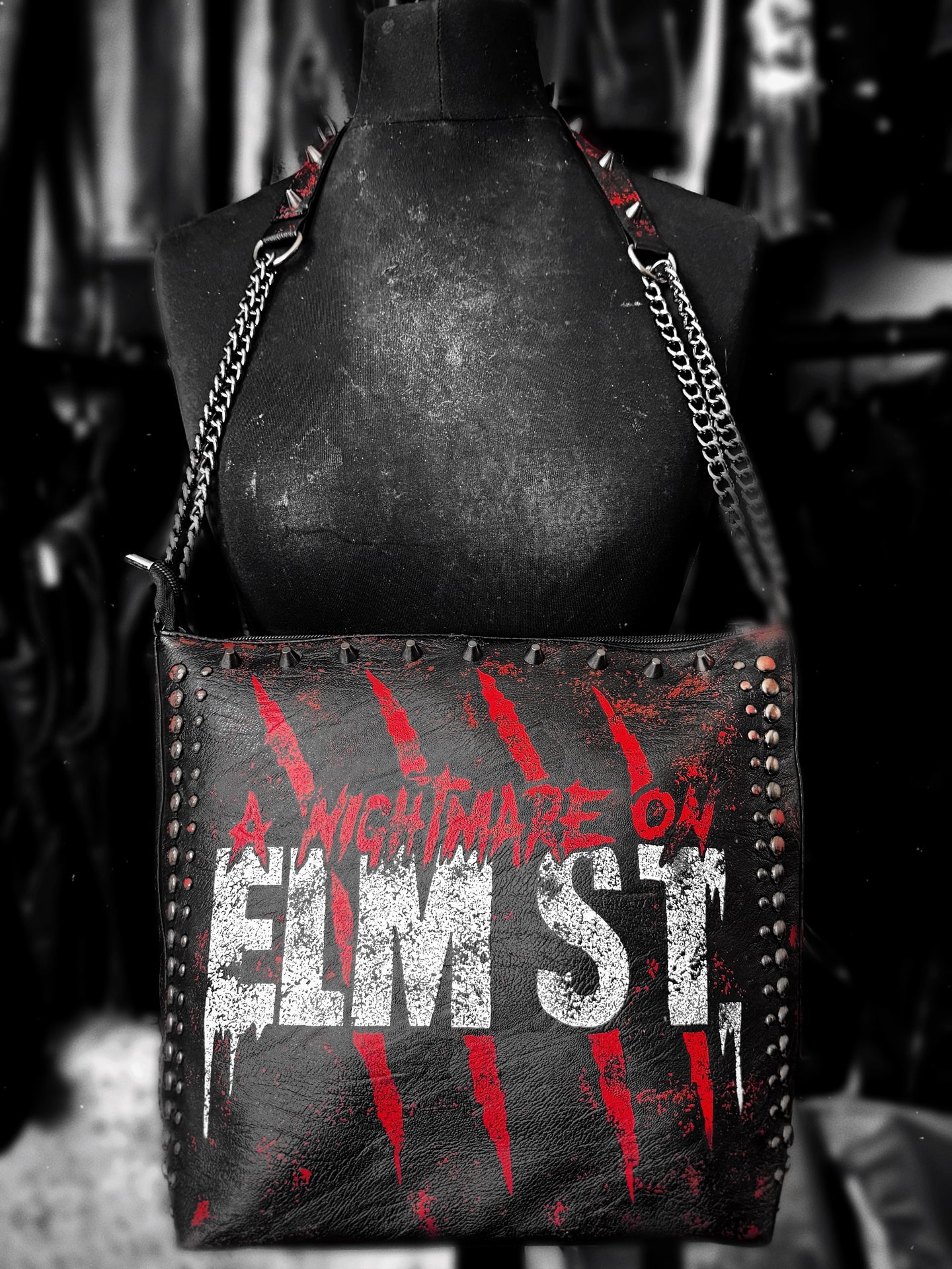 NIGHTMARE ON ELM STREET STUDDED SHOULDER BAG