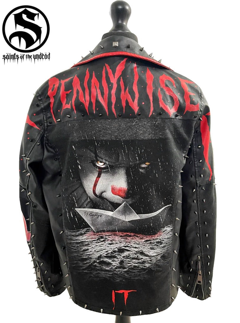 Men's IT Pennywise Clown Leather Jacket