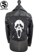 Cargar imagen en el visor de la galería, Ladies Scream GHOST FACE Black Leather Jacket

