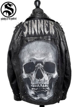 Cargar imagen en el visor de la galería, Men&#39;s Sinner Skull Real Leather Jacket
