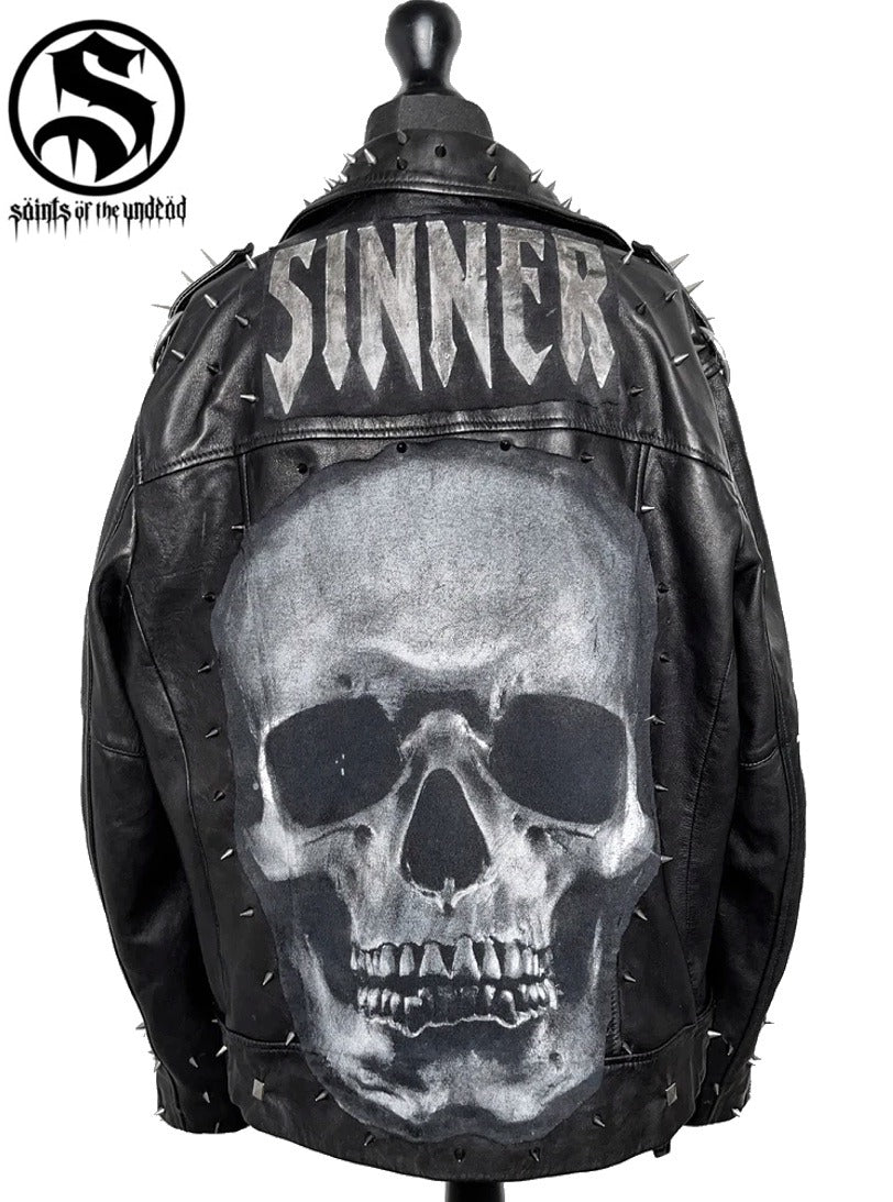 Men's Sinner Skull Real Leather Jacket