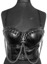 Load image into Gallery viewer, CHAINED FAUX LEATHER BUSTIER
