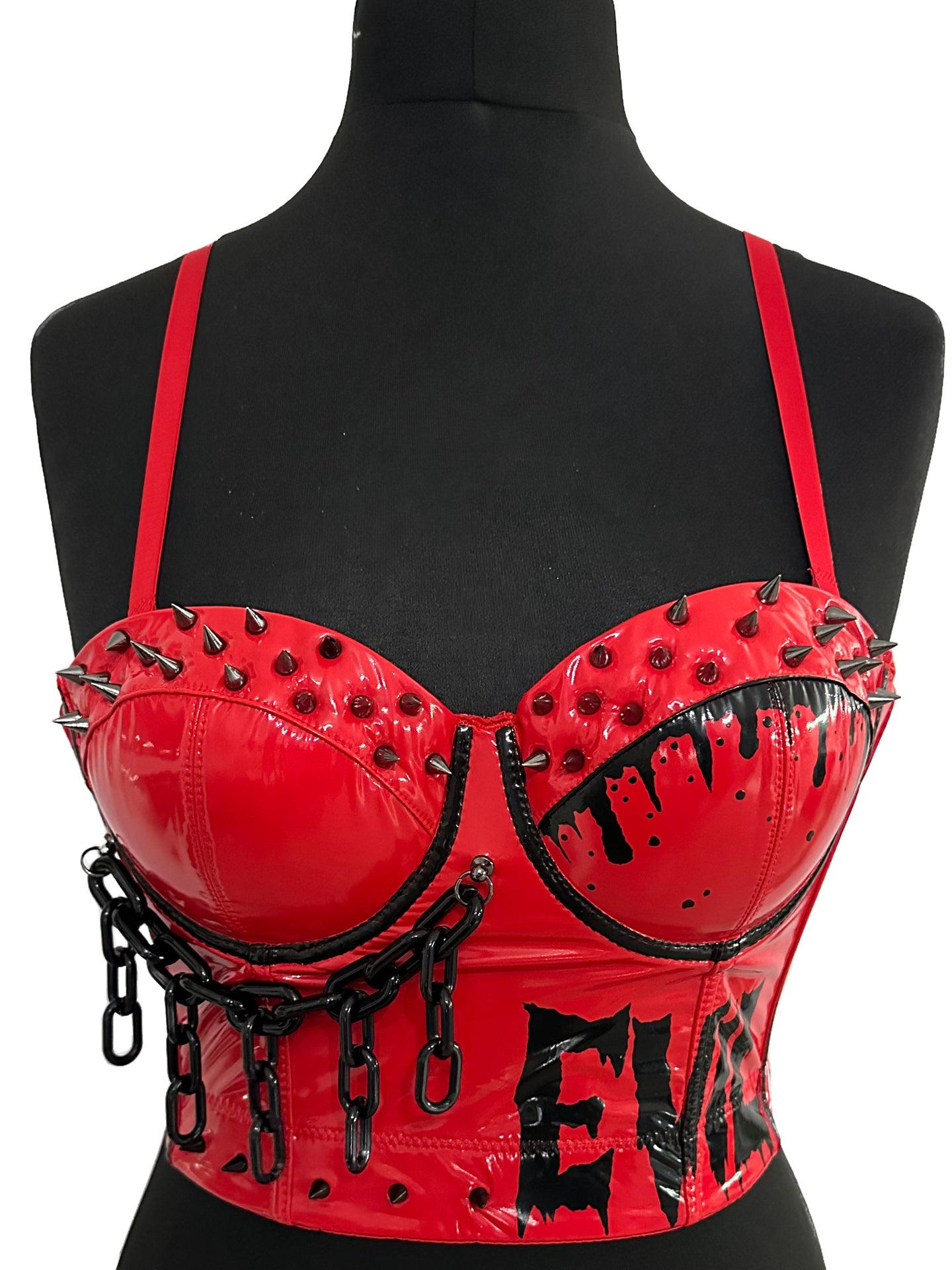 EVIL RED LEATHER BUSTIER