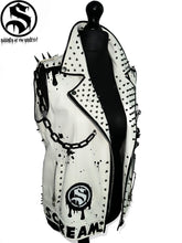 Load image into Gallery viewer, SCREAM GHOSTFACE WHITE SLEEVELESS LEATHER JACKET
