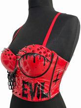 Load image into Gallery viewer, EVIL RED LEATHER BUSTIER

